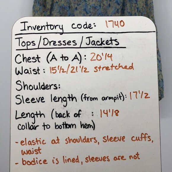 ASTR The Label  Elva Floral Long Ruffle Sleeve Square Neck Blue Taupe blouse LG - Picture 15 of 16